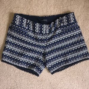 The Limited Blue Stripe Textured Shorts